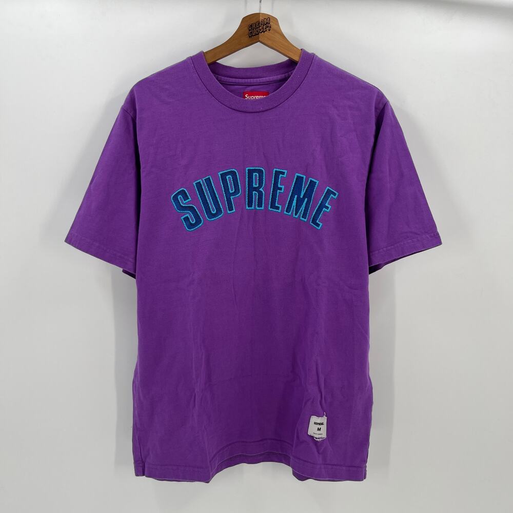 FW18 2018 Supreme NYC Printed Arc Logo S/S Top Tee in Purple M